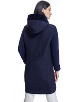 Hooded Shearling Jacket with Zipper-Maximilian