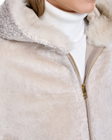 REVERSIBLE SHEARLING JACKET WITH HOOD