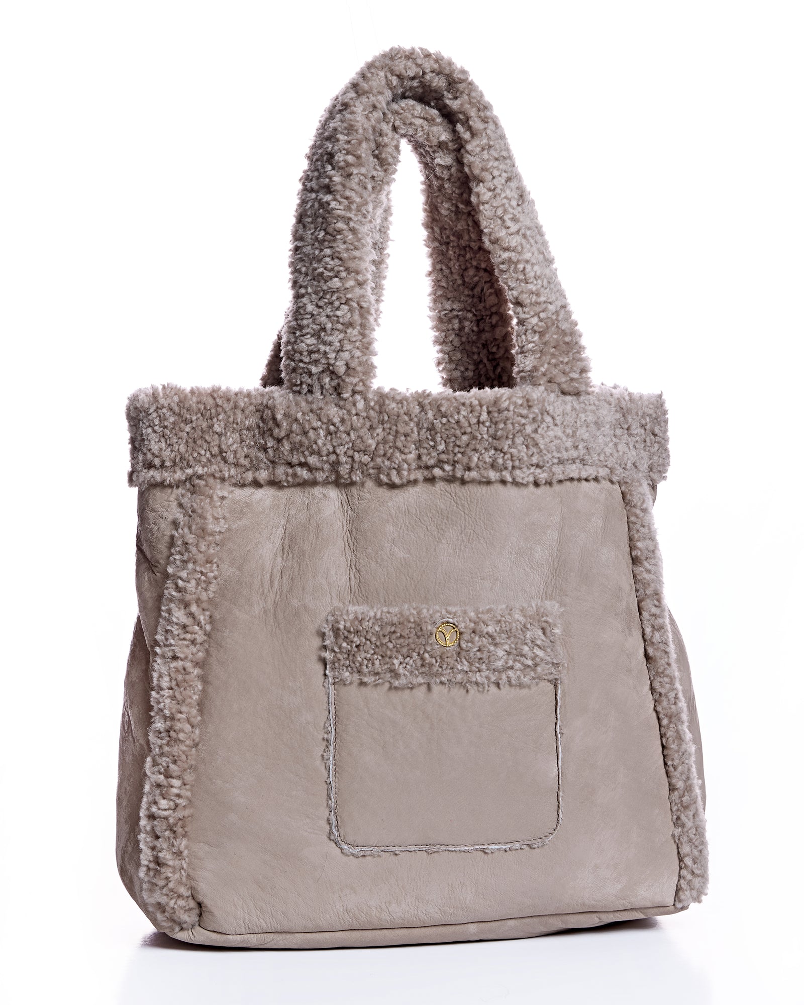 Maximilian Shearling Lamb Tote Bag-Maximilian