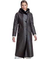 Reversible Hooded Nappa Shearling Coat-Maximilian