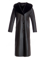 Reversible Hooded Nappa Shearling Coat-Maximilian