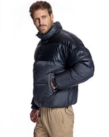 Men's Leather and Poly Horizontal Bomber