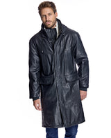 Men's Hooded Leather Coat - Maximilian