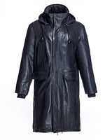 Men's Hooded Leather Coat - Maximilian