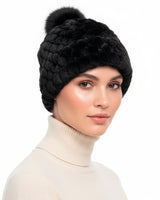 Dyed Knitted Shearling Lamb Hat