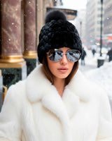 Dyed Knitted Shearling Lamb Hat