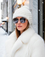 Dyed Knitted Shearling Lamb Hat