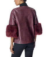 Croc Stamped Leather Jacket -Maximilian