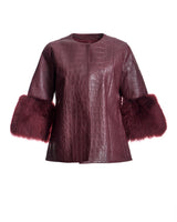 Croc Stamped Leather Jacket -Maximilian
