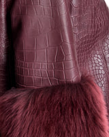 Croc Stamped Leather Jacket -Maximilian