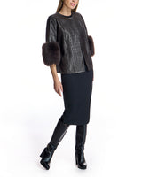 Croc Stamped Leather Jacket -Maximilian