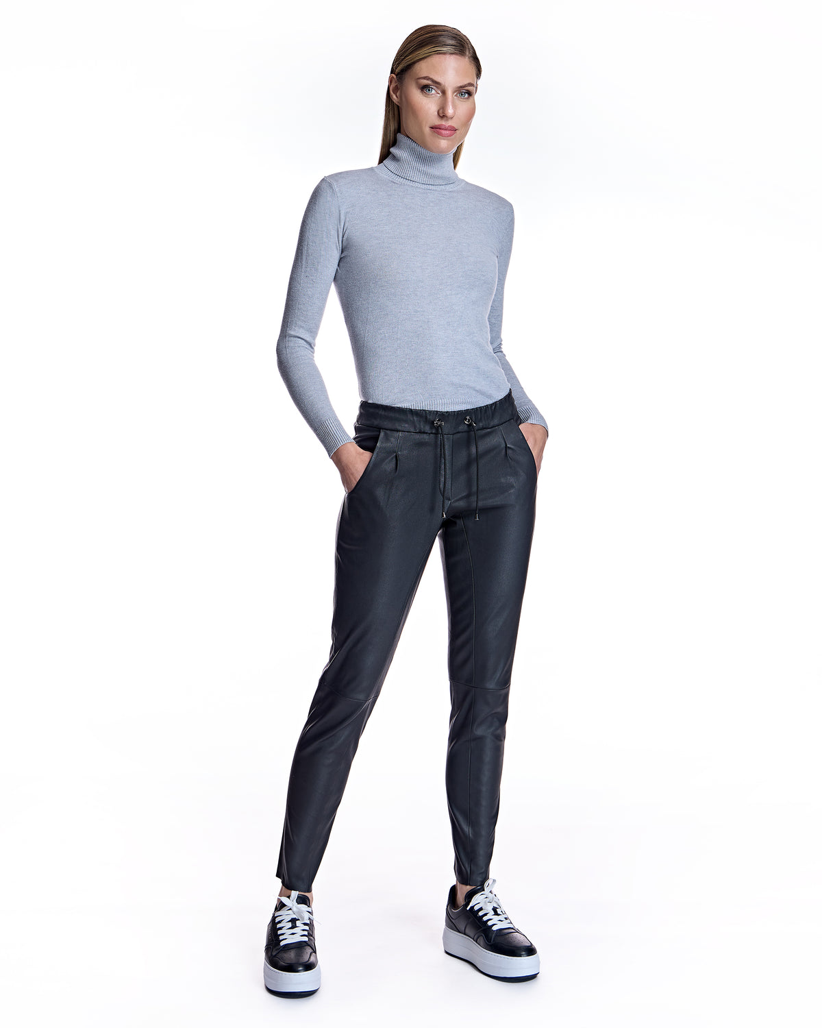 Leather Tie Waist Pants- Maximilian