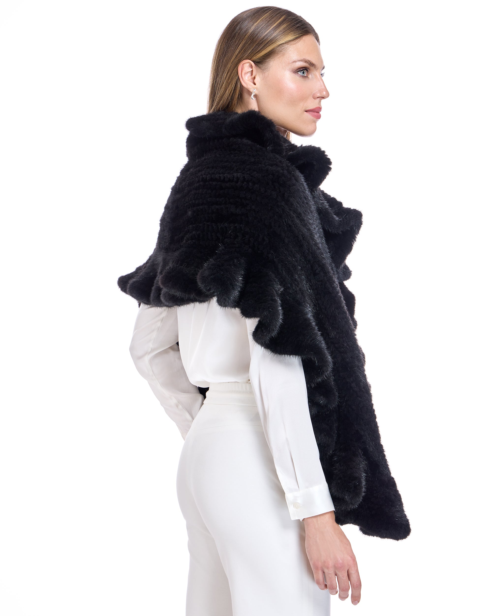 Knitted Mink Sections Stole