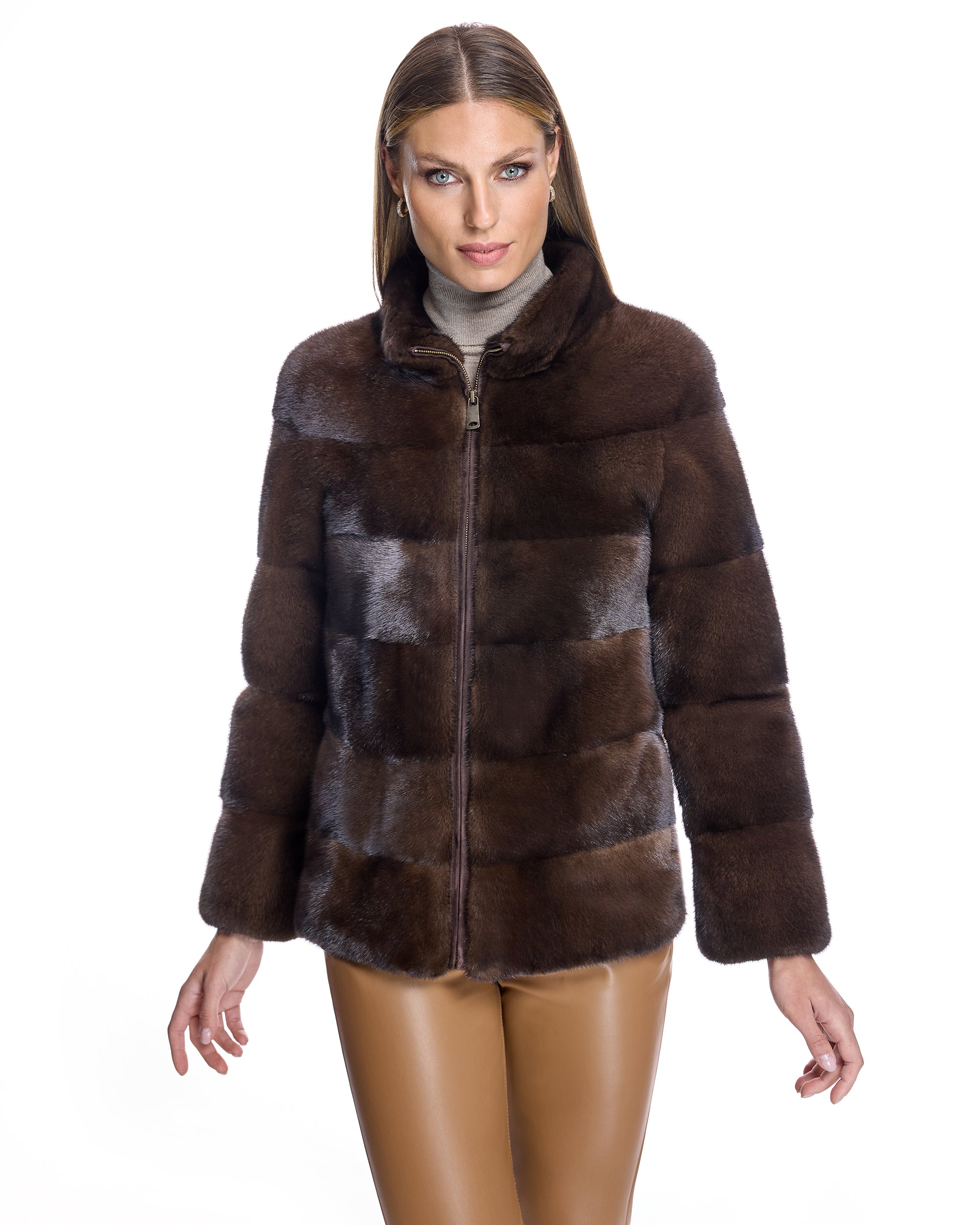 Horizontal Mink Jacket