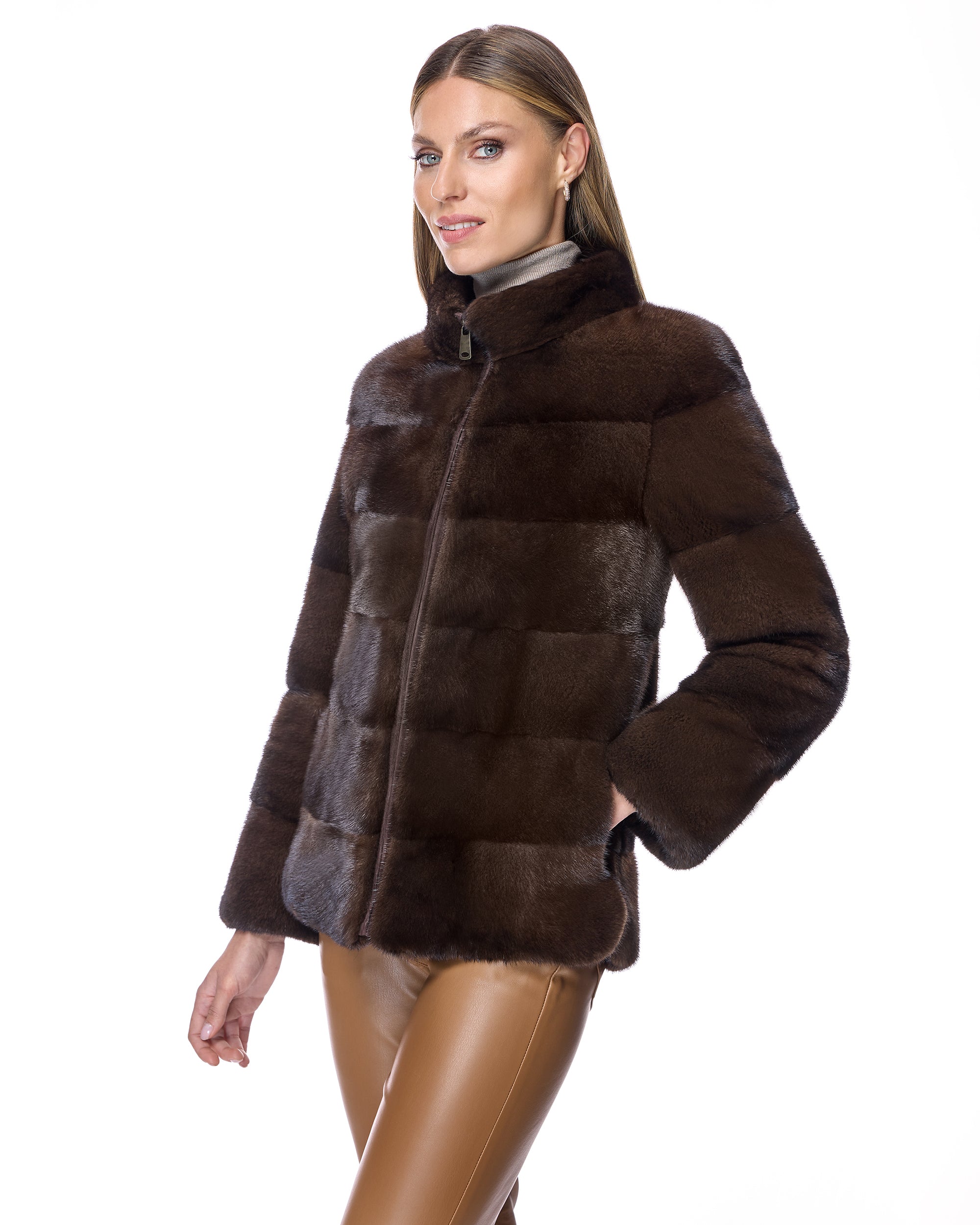 Horizontal Mink Jacket