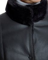Nappa Shearling Jacket with Stand Collar
