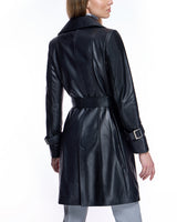 Julia and Stella by Maximilian Belted Leather Coat