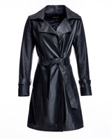 Julia and Stella by Maximilian Belted Leather Coat