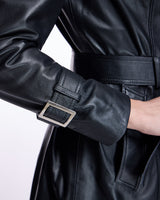 Julia and Stella by Maximilian Belted Leather Coat