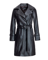 Julia and Stella by Maximilian Belted Leather Coat -Maximilian