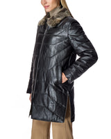 Women’s Toscana Collar Quilted Leather Coat-Maximilian