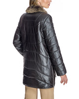 Women’s Toscana Collar Quilted Leather Coat-Maximilian