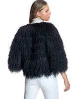 Black dyed Tibetan Lamb Jacket-Maximilian