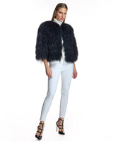 Black dyed Tibetan Lamb Jacket-Maximilian
