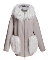 Wool blend Jacket with Mongolian Trim-Maximilian
