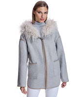 Wool blend Jacket with Mongolian Trim-Maximilian