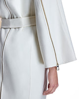 Off White Cashmere Blend Rap Coat with Fur Collar-Maximilian