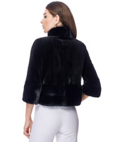 Sheared Mink Bolero With Long Hair trim