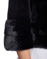 Sheared Mink Bolero With Long Hair trim