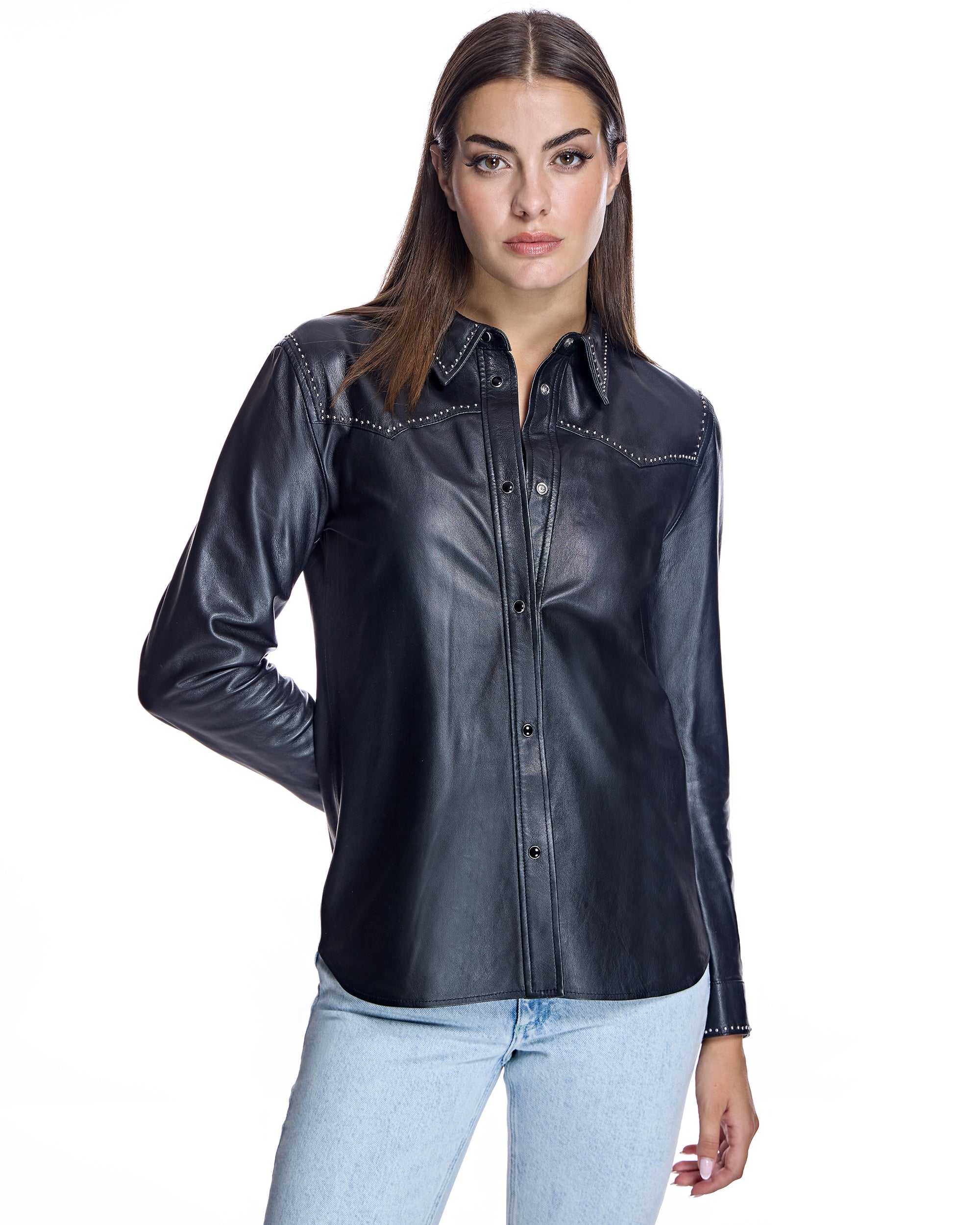 Leather Shirt Jacket
