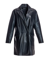 Maximilian Oversized Black Leather Blazer — Runway Edition