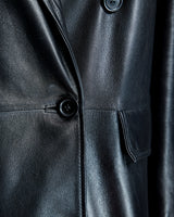 Maximilian Oversized Black Leather Blazer — Runway Edition