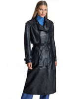 Black Leather Trench Coat -Runway Inspired- Maximilian