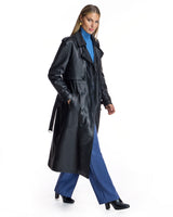 Black Leather Trench Coat -Runway Inspired- Maximilian