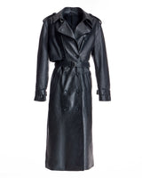 Black Leather Trench Coat -Runway Inspired- Maximilian