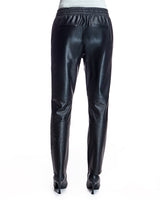Drawstring Straight Leg Leather Pants- Maximilian