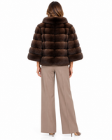 Maximilian 24" Natural Russian Sable Horizontal Bolero Jacket