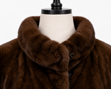 Archive & Vintage Brown Mink Coat with Round Collar-35"