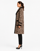One-of-a-Kind 39" Animal Print Mink Coat with Black dyed Sheared Mink Trim
