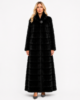 Maximilian One-of-a-Kind 54" BLACKGLAMA® Mink Coat, Horizontal Body