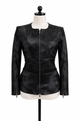 Archive & Vintage Black Dyed Calfskin Jacket with Maze Details