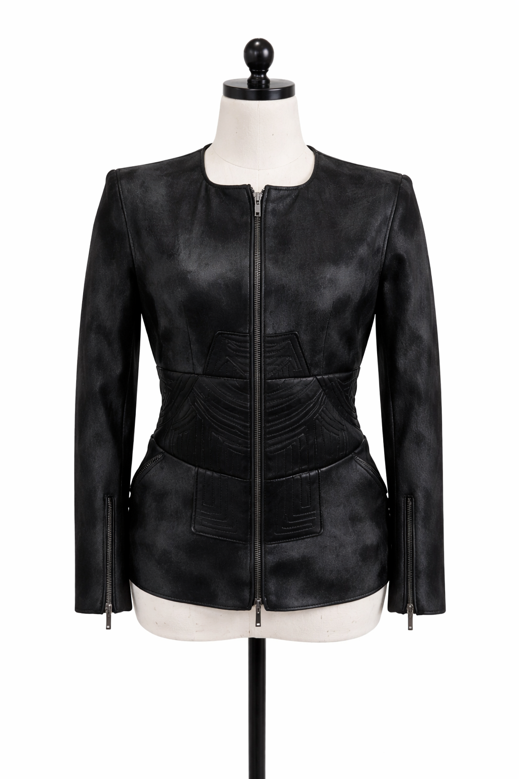Archive & Vintage Black Dyed Calfskin Jacket with Maze Details
