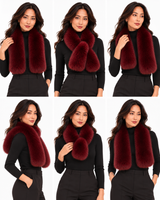 Maximilian Accessory 3.5" X41" Wine Dyed Fox Pull-Through Scarf