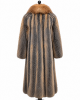 Archive & Vintage 47" Grey Fox Coat with Natural Red Fox Notch Collar