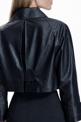 Cropped Leather Utility Jacket- Maximilian