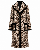 One-of-a-Kind 39" Animal Print Mink Coat with Black dyed Sheared Mink Trim